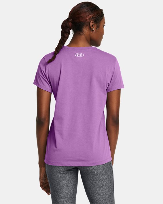 Women's UA Box Wordmark Originators Short Sleeve in Purple image number 1